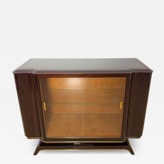 Art Deco Display Cabinet Lacquered Macassar Maple Brass Paris circa 1930 - 4795381