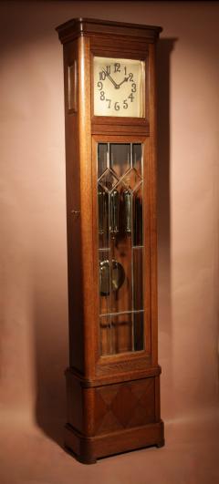 Art Deco Dutch German School Westminster Oak Longcase Clock Circa1920  - 3714141