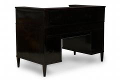 Art Deco Ebonized Pearwood Two Tier Tambour Top Writing Desk - 4171621