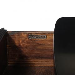 Art Deco Ebonized Walnut Low Chest W Molded Lucite Pulls - 4037887
