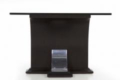 Art Deco Ebonized Walnut and Aluminum Side Table - 724887