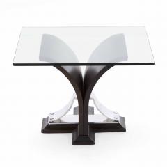 Art Deco Ebonized Walnut and Aluminum Side Table - 724888