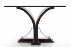 Art Deco Ebonized Walnut and Aluminum Side Table - 724891