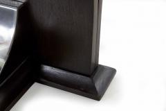 Art Deco Ebonized Walnut and Aluminum Side Table - 724895