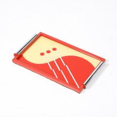 Art Deco Eglomise Graphic Geometric Detailed Tray in Vermillion Red Yellow - 4654171