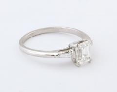 Art Deco Emerald Cut 1 07carat Diamond Engagement Ring with Baguettes GIA cert - 2327130