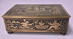 Art Deco Exotic Brass Jewellery Box Germany circa 1920 - 1056373