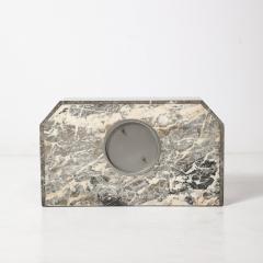 Art Deco Exotic Marble Onyx Mantlepiece Clock w Stylized Arabic Numeral Dial - 4265702