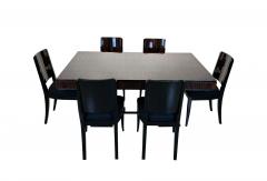 Art Deco Expandable Dining Room Set with 8 Chairs Makassar France circa 1930 - 3477531