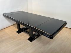 Art Deco Expandable Dining Table Black Lacquer and Chrome France circa 1930 - 4214461