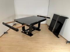 Art Deco Expandable Dining Table Black Lacquer and Chrome France circa 1930 - 4214463
