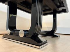 Art Deco Expandable Dining Table Black Lacquer and Chrome France circa 1930 - 4214470