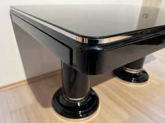 Art Deco Expandable Table Black Lacquer Stainless Steel France circa 1930 - 2464027