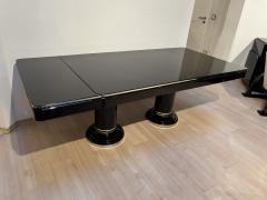 Art Deco Expandable Table Black Lacquer Stainless Steel France circa 1930 - 2464036