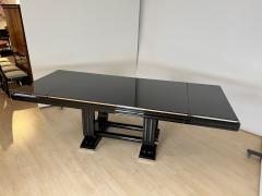 Art Deco Expandable Table Black Lacquer and Chrome France circa 1935 - 3795554