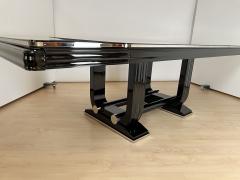 Art Deco Expandable Table Black Lacquer and Chrome France circa 1935 - 3795558