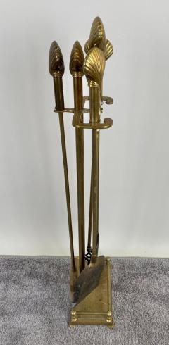 Art Deco Fireplace Brass Sea Shell Design Tools - 3450499