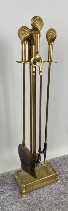 Art Deco Fireplace Brass Sea Shell Design Tools - 3450502