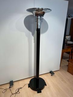 Art Deco Floor Lamp Black Lacquer Chrome France circa 1930 - 2580182