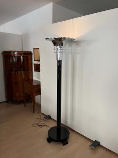 Art Deco Floor Lamp Black Lacquer Chrome France circa 1930 - 2580195