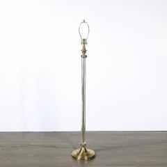 Art Deco Fluted Glass Brass Floor Lamp - 4719787