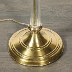 Art Deco Fluted Glass Brass Floor Lamp - 4719790