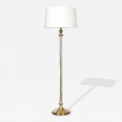 Art Deco Fluted Glass Brass Floor Lamp - 4719849
