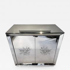 Art Deco French All Mirrored Bar Cabinet Revolving Door - 1367799