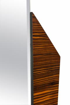 Art Deco French Cheval Wall Macassar Ebony Encased Zigzag Pentagon Mirror - 4171628