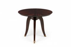 Art Deco French Circular Wooden End Side Table with Parquetry - 4656083