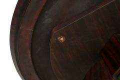 Art Deco French Circular Wooden End Side Table with Parquetry - 4656094