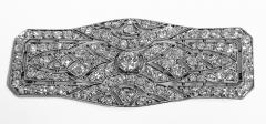 Art Deco French Diamond Platinum plaque Brooch C 1910 - 2061534