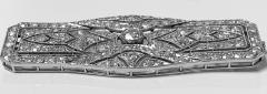 Art Deco French Diamond Platinum plaque Brooch C 1910 - 2061540