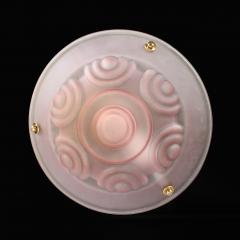Art Deco Frosted Geometric Rose Glass Brass Fitted Pendant Chandelier - 4566415