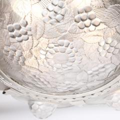 Art Deco Frosted Glass Chandelier with Stylized Cubist Floral Motif - 4623025