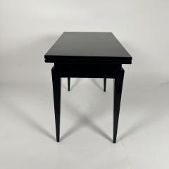 Art Deco Games Table Black Lacquer Red and Black leather France circa 1930 - 3872381