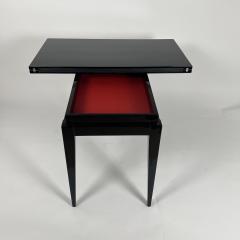 Art Deco Games Table Black Lacquer Red and Black leather France circa 1930 - 3872382