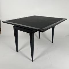 Art Deco Games Table Black Lacquer Red and Black leather France circa 1930 - 3872385