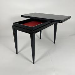 Art Deco Games Table Black Lacquer Red and Black leather France circa 1930 - 3872386