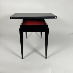 Art Deco Games Table Black Lacquer Red and Black leather France circa 1930 - 3872389