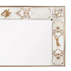 Art Deco Giltwood Wall Mirror with Ornate Eglomise Border Mythological Motifs - 4720198