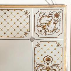 Art Deco Giltwood Wall Mirror with Ornate Eglomise Border Mythological Motifs - 4720200