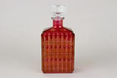 Art Deco Glass Decanter Liquor Bottle Red Gold Iridescent Austria ca 1930 - 3404338
