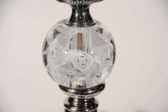 Art Deco Glass Nickel Andirons - 885244