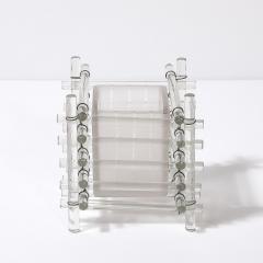 Art Deco Glass Rod Frosted Square Glass Rod Cachepot - 4304198
