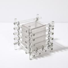 Art Deco Glass Rod Frosted Square Glass Rod Cachepot - 4304199