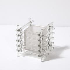 Art Deco Glass Rod Frosted Square Glass Rod Cachepot - 4304200