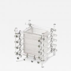 Art Deco Glass Rod Frosted Square Glass Rod Cachepot - 4305746