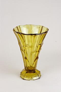 Art Deco Glass Vase Amber Colored Austria circa 1920 - 3443547