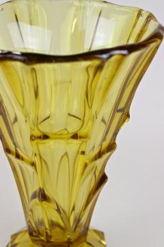 Art Deco Glass Vase Amber Colored Austria circa 1920 - 3443550